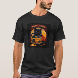 Black Cat Truck Driver Makkaroni mit Käse T-Shirt