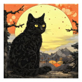 Black Cat Ukiyo-e Fotodruck (Vorne)