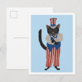 Black Cat Uncle Sam Ankündigungspostkarte (Vorne/Hinten)