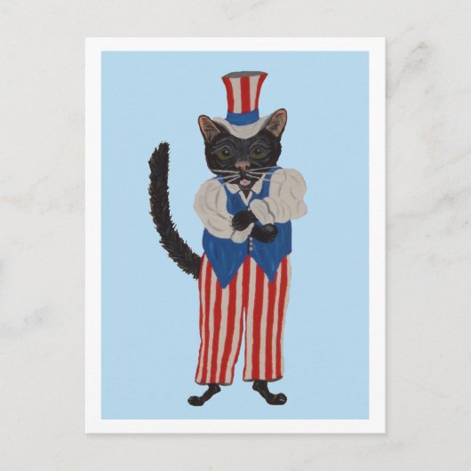 Black Cat Uncle Sam Ankündigungspostkarte (Vorderseite)