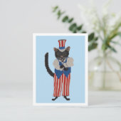 Black Cat Uncle Sam Ankündigungspostkarte (Stehend Vorderseite)