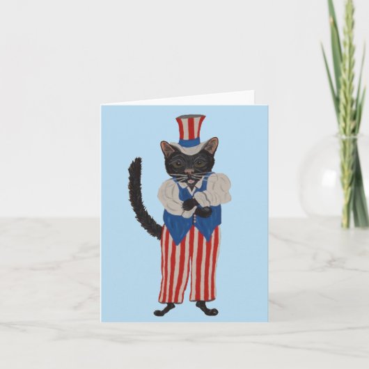 Black Cat Uncle Sam Einladung (Vorderseite)