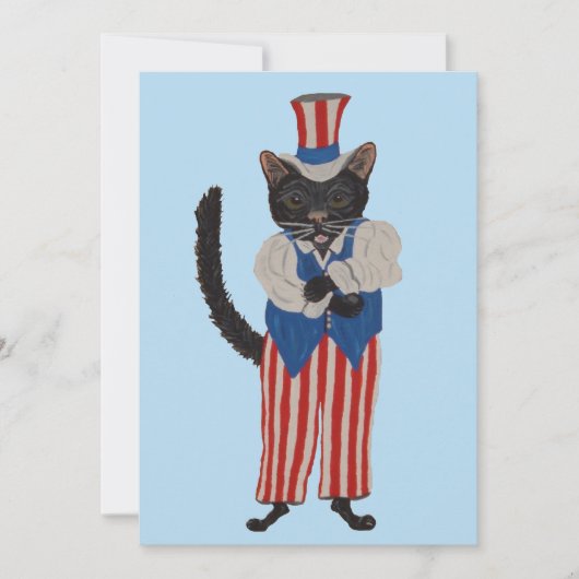 Black Cat Uncle Sam Einladung (Vorderseite)