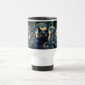 Black Cat und Celestial Moon Travel Mug Reisebecher (Mittel)