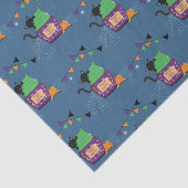 Black Cat und Cupcake Blue Halloween Teppichpapier Seidenpapier (Ausschnitt)