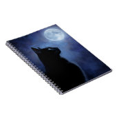 Black Cat und Full Moon Notebook Notizblock (Rechte Seite)