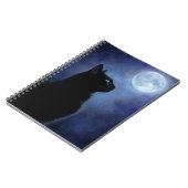 Black Cat und Full Moon Notebook Notizblock (Linke Seite)