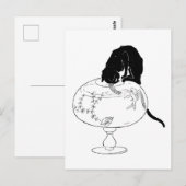 Black Cat und Goldfish, Alexandre Steinlen Postkarte (Vorne/Hinten)