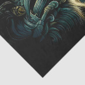 Black Cat und Gothic Graveyard Halloween Seidenpapier (Ausschnitt)