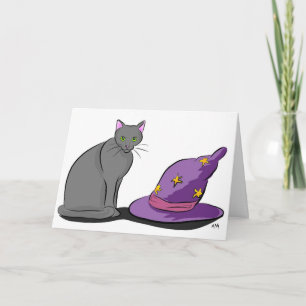 Black Cat und Hexenhut Karte