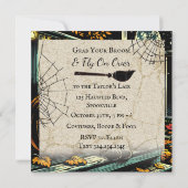 Black Cat und Jack-O=Lattern Halloween Einladung (Rückseite)