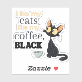Black Cat und Kaffee Aufkleber