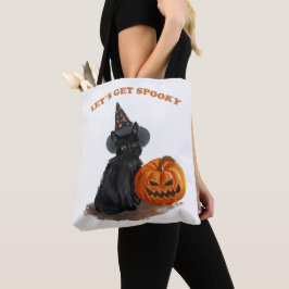 Black Cat und Kürbiskürbis Halloween Tote Bag Tasche