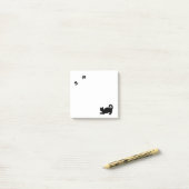 Black Cat und Paw Print Post-it Klebezettel (Auf Schreibtisch)