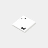 Black Cat und Paw Print Post-it Klebezettel (angewinkelt)