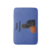 Black Cat und Pumpkin glücklich Halloween Blue Badematte (Vorderseite Vertikal)