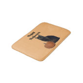 Black Cat und Pumpkin Happy Halloween Orange Badematte (Schrägansicht)