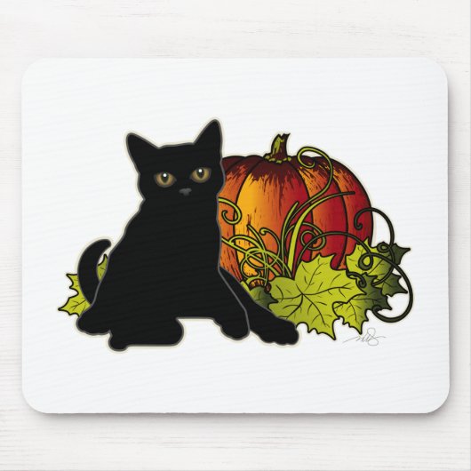 Black Cat und Pumpkin Mousepad (Vorne)