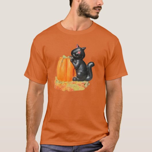 Black Cat und Pumpkin T-Shirt (Vorderseite)