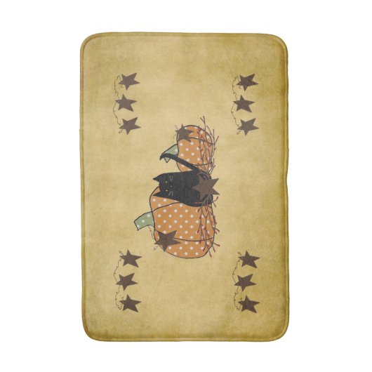 Black Cat und Pumpkins Bath Mat Badematte (Vorderseite Vertikal)