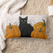 Black Cat und Pumpkins fallen Lendenkissen (Decke)