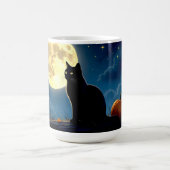 Black Cat und Pumpkins Kaffeetasse (Mittel)