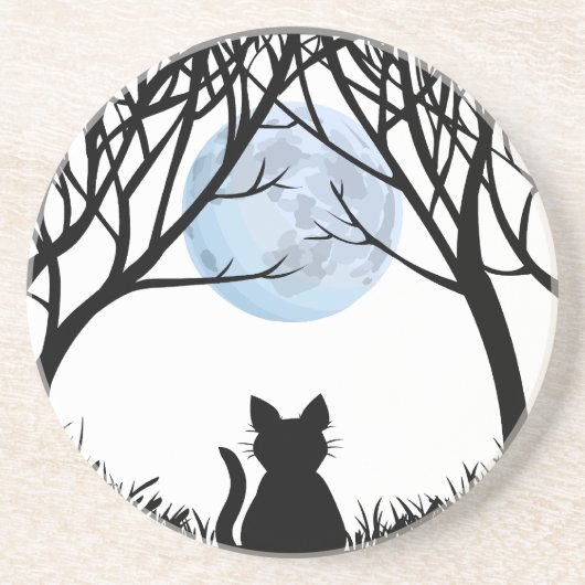 Black Cat Untersetzer Fat Cat Art Decke Cat Lover (Vorne)