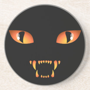 Black Cat Untersetzer Fun Halloween Evil Cat Decke