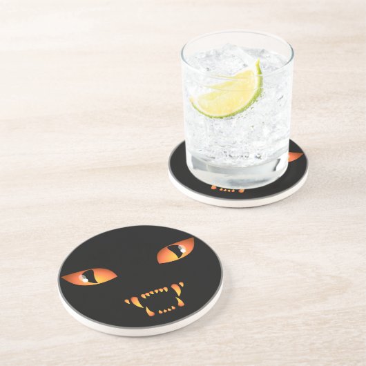 Black Cat Untersetzer Fun Halloween Evil Cat Decke (Seite)