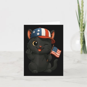 Black Cat USA Flag 4. Juli Unabhängigkeitstag Mama Karte