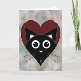 Black Cat Valentine Card Feiertagskarte