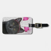 Black Cat Valentine Gepäckanhänger (Vorderseite horizontal)