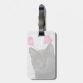 Black Cat Valentine Gepäckanhänger (Rückseite vertikal)
