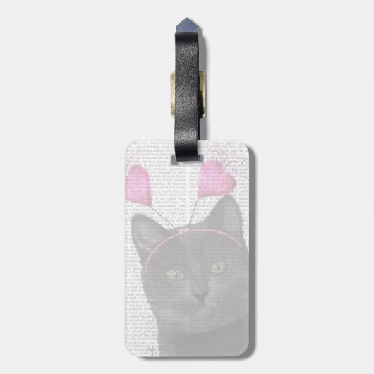 Black Cat Valentine Gepäckanhänger (Rückseite vertikal)
