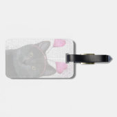 Black Cat Valentine Gepäckanhänger (Rückseite horizontal)