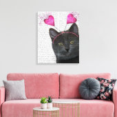 Black Cat Valentine Leinwanddruck (Insitu (Wohnzimmer))