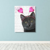 Black Cat Valentine Leinwanddruck (Insitu (Holzboden))