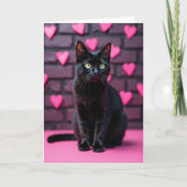 Black Cat Valentine Love Card Karte (Vorderseite)
