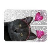 Black Cat Valentine Magnet (Horizontal)