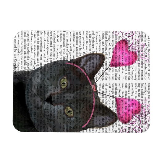 Black Cat Valentine Magnet (Horizontal)