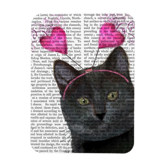 Black Cat Valentine Magnet (Vertikal)