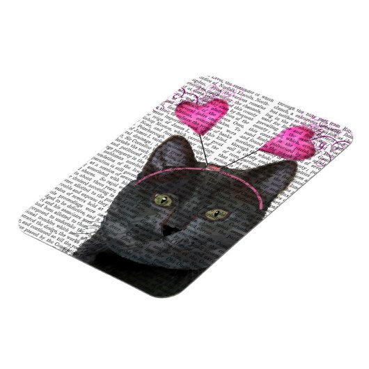 Black Cat Valentine Magnet (Linke Seite)