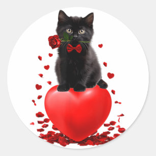 Black Cat Valentine Shirt Giro del Malcantone Runder Aufkleber