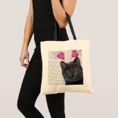 Black Cat Valentine Tragetasche (Vorderseite (Produkt))