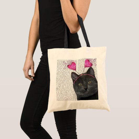 Black Cat Valentine Tragetasche (Vorderseite (Produkt))