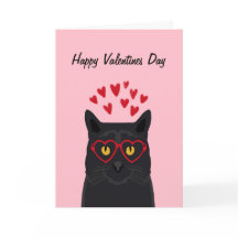 Black Cat Valentines Card Liebe Katzen