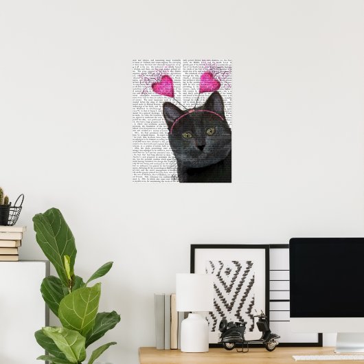 Black Cat Valentines Poster (Heimbüro)