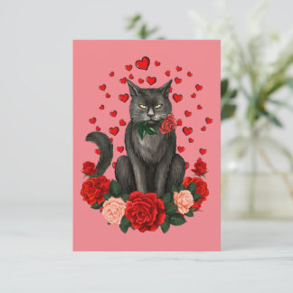 Black Cat Valentinstag Boys Girls Offiziell Teena Karte
