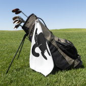 Black Cat versus Humans mp Golfhandtuch (Gras)
