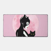 Black Cat Vibes Mouse Pad Schreibtischunterlage (Vorderseite)